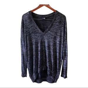 Wilfred Free  marled grey v neck top medium